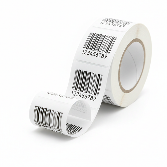 Barcode Labels showing 123456789